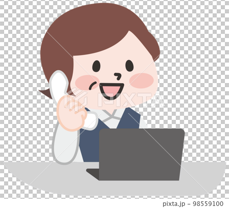 Senior female clerk making a phone call 98559100