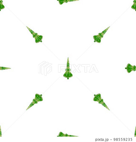 Green Christmas tree toy pattern seamless background texture repeat wallpaper geometric vector 98559235