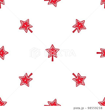 Red star Christmas tree toy pattern seamless background texture repeat wallpaper geometric vector 98559238