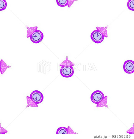 Clock Christmas tree toy pattern seamless background texture repeat wallpaper geometric vector 98559239