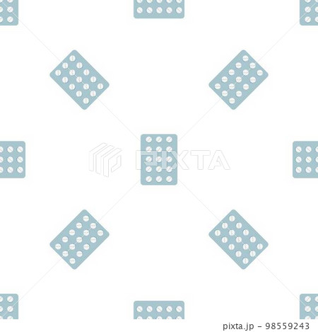 Round pill blister pattern seamless background texture repeat wallpaper geometric vector 98559243