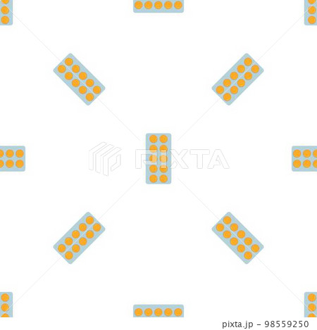 Pill blister pattern seamless background texture repeat wallpaper geometric vector 98559250