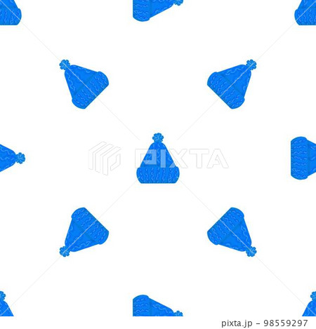 Blue wool hat pattern seamless background texture repeat wallpaper geometric vector 98559297