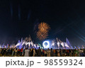 Crowd watching fireworks and celebrating new year eve 98559324