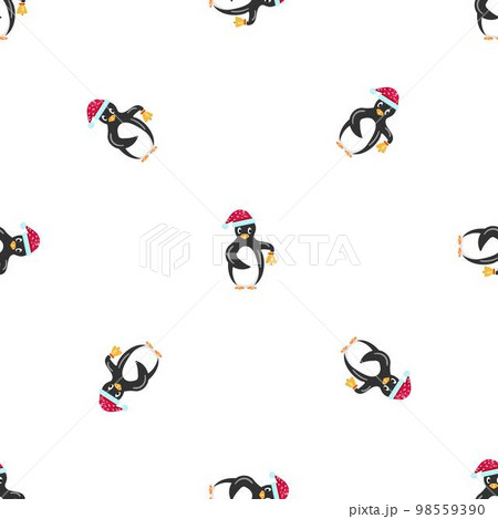 Xmas penguin bell pattern seamless background texture repeat wallpaper geometric vector Xmas penguin bell pattern seamless background texture repeat wallpaper geometric vector 98559390