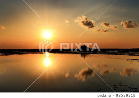 幻想的な夕日の風景 98559519