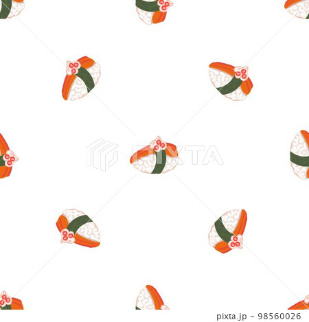 Japanese sushi pattern seamless background texture repeat wallpaper geometric vector 98560026