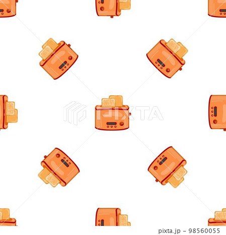 Bread toaster pattern seamless background...のイラスト素材 [98560055] - PIXTA