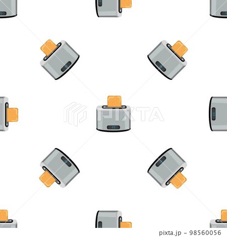 Digital toaster pattern seamless background texture repeat wallpaper geometric vector 98560056