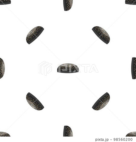 Black bun pattern seamless background texture...のイラスト素材 [98560200] - PIXTA