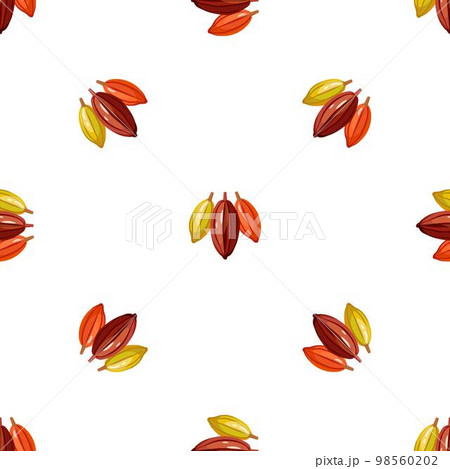 Cocoa tree pod pattern seamless background texture repeat wallpaper geometric vector Cocoa tree pod pattern seamless background texture repeat wallpaper geometric vector 98560202