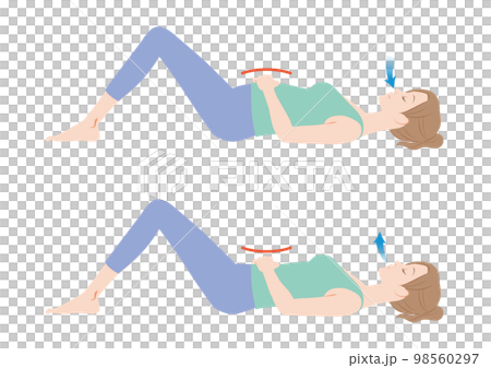 寝ながら腹式呼吸 98560297