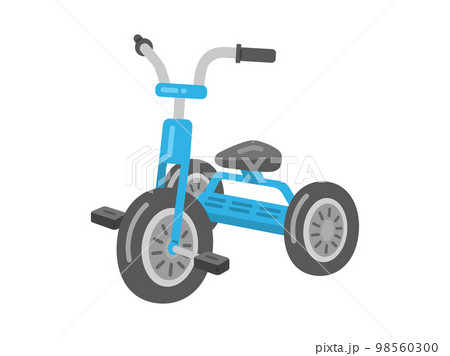 水色の、子供用の三輪車のイラスト 98560300