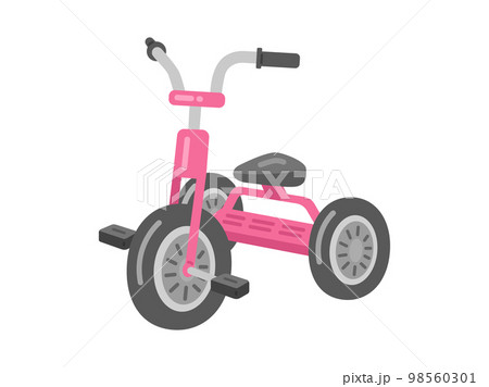 ピンク色の、子供用の三輪車のイラスト 98560301