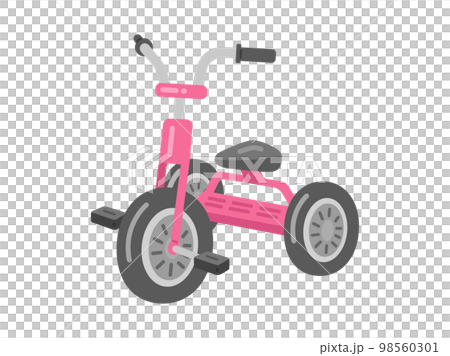 ピンク色の、子供用の三輪車のイラスト 98560301