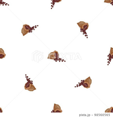 Cacao seed sack pattern seamless background texture repeat wallpaper geometric vector 98560565
