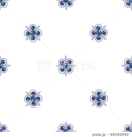 Blue silver jewellery pattern seamless background texture repeat wallpaper geometric vector 98560690