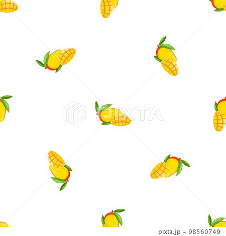 Tropical mango pattern seamless background texture repeat wallpaper geometric vector 98560749
