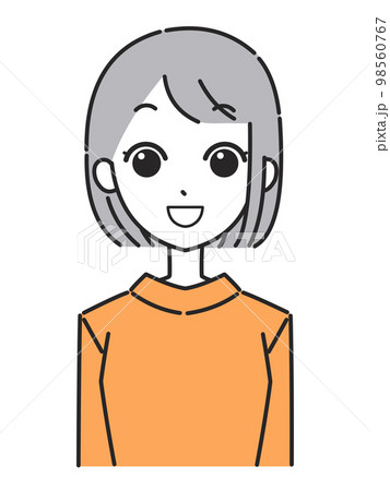 女性の表情　アイコン　笑顔 98560767