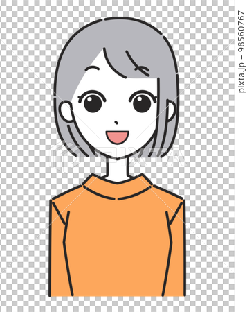 女性の表情　アイコン　笑顔 98560767