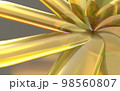 金色に輝くクリスタルガラスの花の3Dイラスト 98560807