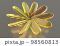 金色に輝くクリスタルガラスの花の3Dイラスト 98560813