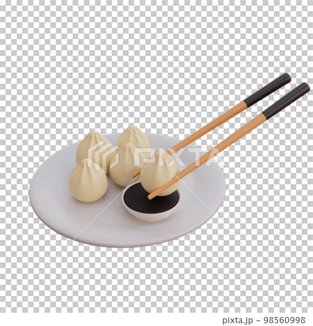3d illustration of asian food Dumpling 98560998