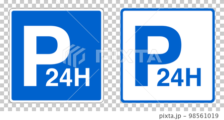 Road sign 24-hour parking icon 98561019