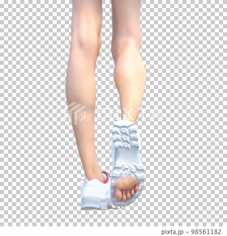 スニーカーを履いた足　perming3DCGイラスト素材 98561182