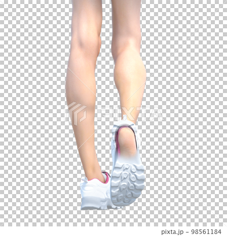 スニーカーを履いた足　perming3DCGイラスト素材 98561184
