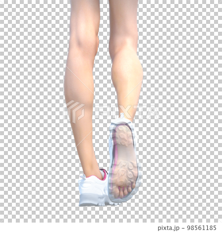 スニーカーを履いた足　perming3DCGイラスト素材 98561185