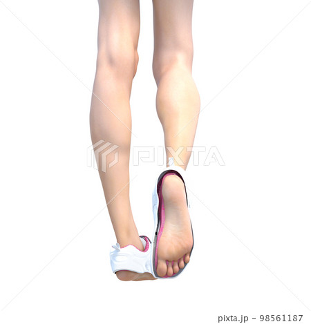 スニーカーを履いた足　perming3DCGイラスト素材 98561187