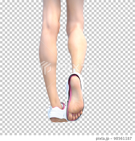 スニーカーを履いた足　perming3DCGイラスト素材 98561187