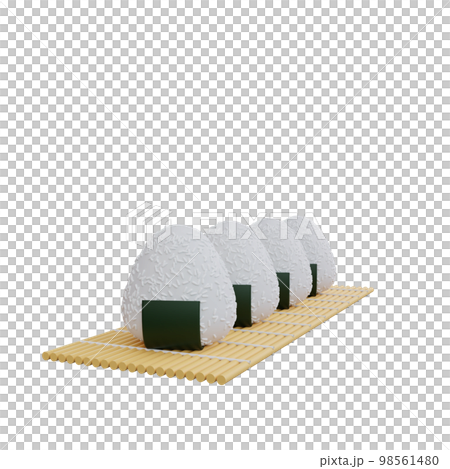 3d illustration of asian food onigiri 3d illustration of asian food onigiri 98561480