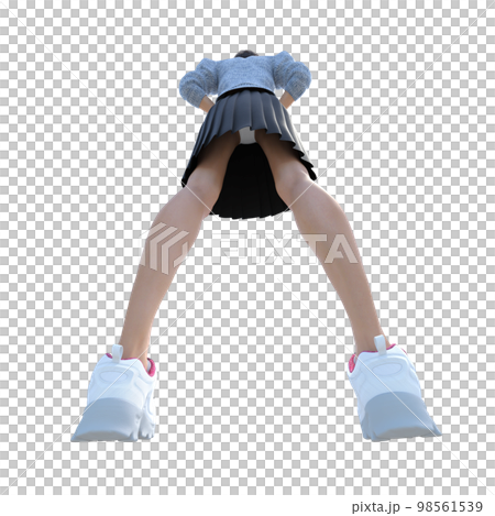 女高中生擺姿勢 perming3DCG 插畫素材 98561539