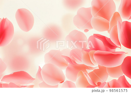 Valentine frame made of rose flowers, confetti on white background Valentine frame made of rose flowers, confetti on white background 98561575