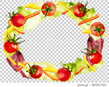 手繪水彩蔬菜沙拉插畫矩形框橢圓形 手繪水彩蔬菜沙拉插畫矩形框橢圓形 98561593