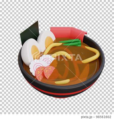 3d illustration of asian food ramen, japanese food 98561602