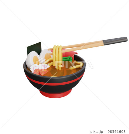 3d illustration of asian food ramen, japanese food 98561603