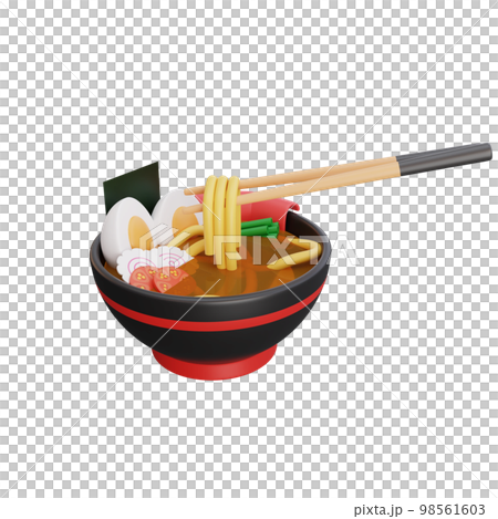 3d illustration of asian food ramen, japanese food 98561603