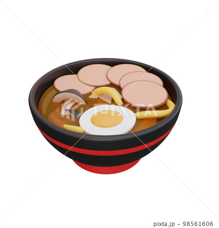 3d illustration of asian food ramen, japanese food 98561606