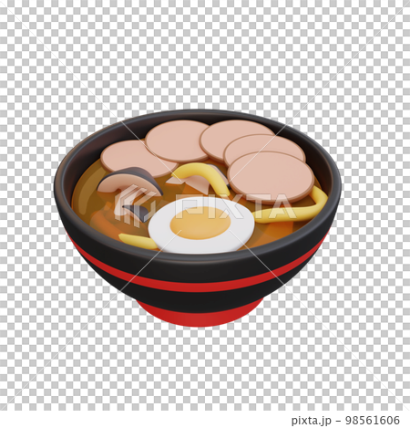 3d illustration of asian food ramen, japanese food 98561606