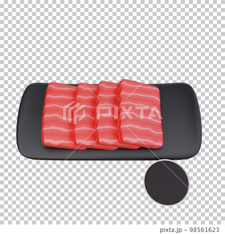 3d illustration of asian food sashimi, japanese food 98561623