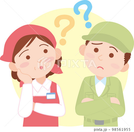 確定申告_疑問に思う働く人_会社員男女確定申告_疑問に思う働く人_会社員男女 98561955