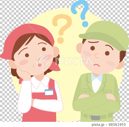 確定申告_疑問に思う働く人_会社員男女確定申告_疑問に思う働く人_会社員男女 98561955