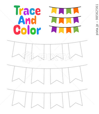 Garland tracing worksheet for kids 98562561