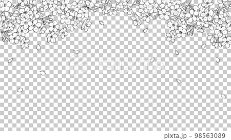 桜のペン画の背景 桜のペン画の背景 98563089