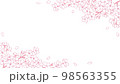桜の線画のフレーム　白背景 98563355
