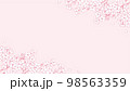 桜の線画のフレーム　ピンク 98563359