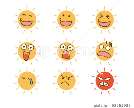 太陽　顔　アイコン 98563982
